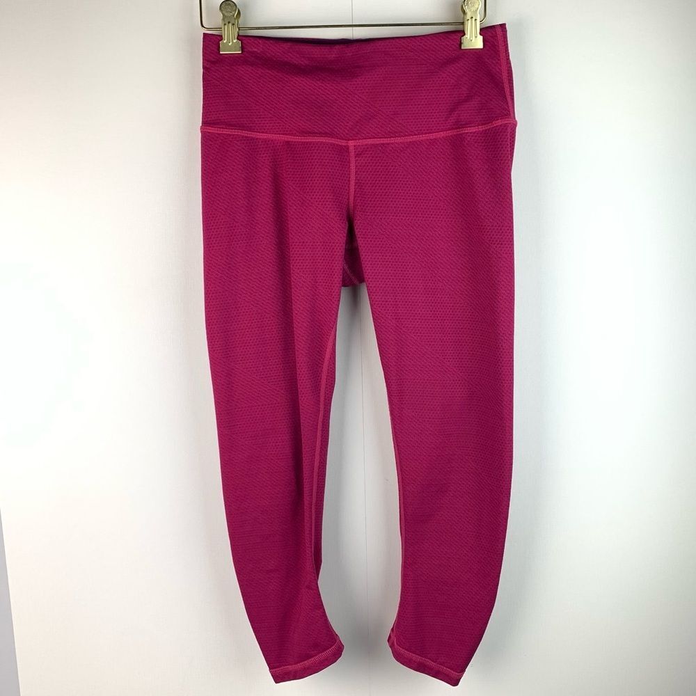 Prana women’s pink Misty Capri compression mid calf length Leggings size small